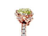 Rose gold Fancy Yellow Heart  Halo Diamond Pave Band Ring with Four-Prong Setting_20