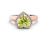 Rose gold Fancy Yellow Heart  Halo Diamond Ring with Cathedral Band and Four-Prong Setting_49