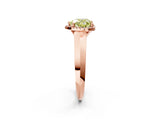 Rose gold Fancy Yellow Heart  Halo Diamond Ring with Cathedral Band and Four-Prong Setting_51