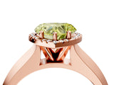 Rose gold Fancy Yellow Heart  Halo Diamond Ring with Cathedral Band and Four-Prong Setting_53