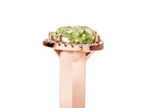 Rose gold Fancy Yellow Heart  Halo Diamond Ring with Cathedral Band and Four-Prong Setting_54