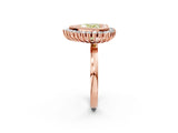Rose gold Fancy Yellow Heart  Halo Diamond Ring with Milgrain Edge and Round Prong Setting_28