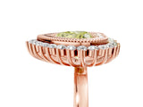 Rose gold Fancy Yellow Heart  Halo Diamond Ring with Milgrain Edge and Round Prong Setting_31