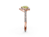 Rose gold Fancy Yellow Heart  Halo Diamond Ring with Pavé Band and Prong Setting_22