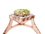 Rose gold Fancy Yellow Heart  Halo Diamond Ring with Pavé Band and Prong Setting_24