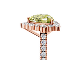 Rose gold Fancy Yellow Heart  Halo Diamond Ring with Pavé Band and Prong Setting_25