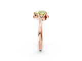 Rose gold Fancy Yellow Heart  Halo Diamond Ring with Round Cluster Setting, Solitaire Band, and Four-Prong Setting_53