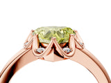 Rose gold Fancy Yellow Heart  Halo Diamond Ring with Round Cluster Setting, Solitaire Band, and Four-Prong Setting_55