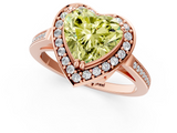 Rose gold Fancy Yellow Heart  Halo Diamond Ring with Split Shank and Four-Prong Setting_46