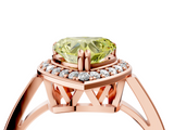 Rose gold Fancy Yellow Heart  Halo Diamond Ring with Split Shank and Four-Prong Setting_49