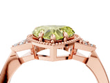 Rose gold Fancy Yellow Heart  Halo Diamond Ring with Tapered Band and Four-Prong Setting_7