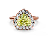 Rose gold Fancy Yellow Heart  Halo Diamond Solitaire with Pavé Band and Four-Prong Setting_72