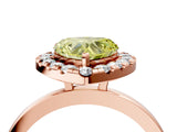 Rose gold Fancy Yellow Heart  Halo Diamond Solitaire with Pavé Band and Four-Prong Setting_76