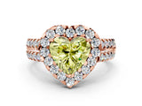 Rose gold Fancy Yellow Heart  Halo Diamond Split Shank Engagement Ring with Prong Setting_74