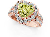 Rose gold Fancy Yellow Heart  Halo Diamond Split Shank Engagement Ring with Prong Setting_75