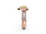 Rose gold Fancy Yellow Heart  Halo Diamond Split Shank Engagement Ring with Prong Setting_76