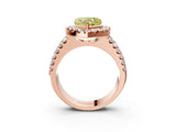 Rose gold Fancy Yellow Heart  Halo Diamond Split Shank Engagement Ring with Prong Setting_77