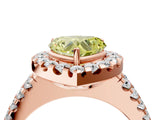 Rose gold Fancy Yellow Heart  Halo Diamond Split Shank Engagement Ring with Prong Setting_78