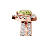 Rose gold Fancy Yellow Heart  Halo Diamond Split Shank Engagement Ring with Prong Setting_79