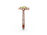 Rose gold Fancy Yellow Heart  Halo Milgrain Pave Diamond Ring with Four-Prong Setting 4