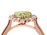 Rose gold Fancy Yellow Heart  Halo Milgrain Pave Diamond Ring with Four-Prong Setting