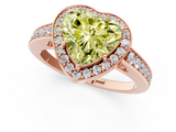 Rose gold Fancy Yellow Heart  Halo Pavé Diamond Engagement Ring with Bezel Setting_21