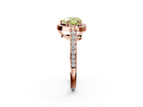Rose gold Fancy Yellow Heart  Halo Pavé Diamond Engagement Ring with Bezel Setting_22
