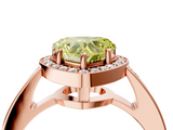 Rose gold Fancy Yellow Heart  Halo Pavé Diamond Engagement Ring with Bezel Setting_24