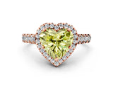Rose gold Fancy Yellow Heart  Halo Pavé Diamond Engagement Ring with Four-Prong Setting_26