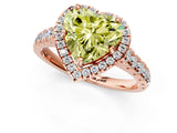 Rose gold Fancy Yellow Heart  Halo Pavé Diamond Engagement Ring with Four-Prong Setting_27