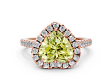 Rose gold Fancy Yellow Heart  Halo Pavé Diamond Engagement Ring with Four-Prong Setting_3