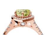 Rose gold Fancy Yellow Heart  Halo Pavé Diamond Engagement Ring with Four-Prong Setting_30