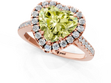 Rose gold Fancy Yellow Heart  Halo Pavé Diamond Engagement Ring with Four-Prong Setting_4