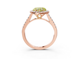 Rose gold Fancy Yellow Heart  Halo Pavé Diamond Engagement Ring with Four-Prong Setting_6