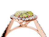 Rose gold Fancy Yellow Heart  Halo Pavé Diamond Engagement Ring with Four-Prong Setting_7