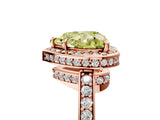 Rose gold Fancy Yellow Heart  Halo Pave Band Solitaire Ring with Prong Setting_71