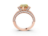 Rose gold Fancy Yellow Heart  Halo Pave Diamond Engagement Ring with Milgrain Detailing_52
