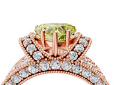 Rose gold Fancy Yellow Heart  Halo Pave Diamond Engagement Ring with Milgrain Detailing_53
