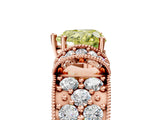 Rose gold Fancy Yellow Heart  Halo Pave Diamond Engagement Ring with Milgrain Detailing_54