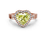 Rose gold Fancy Yellow Heart  Halo Pave Split Shank Prong Setting Ring_69