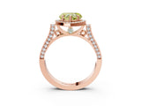 Rose gold Fancy Yellow Heart  Halo Pave Split Shank Prong Setting Ring_72