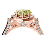 Rose gold Fancy Yellow Heart  Halo Pave Split Shank Prong Setting Ring_73