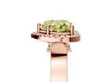 Rose gold Fancy Yellow Heart  Halo Pave Split Shank Prong Setting Ring_74