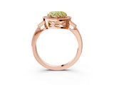 Rose gold Fancy Yellow Heart  Halo Round Diamond Milgrain Pave Engagement Ring_6