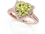 Rose gold Fancy Yellow Heart  Halo Round Diamond Pave Band with Four-Prong Setting_39