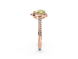 Rose gold Fancy Yellow Heart  Halo Round Diamond Pave Band with Four-Prong Setting_40
