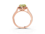 Rose gold Fancy Yellow Heart  Halo Round Diamond Pave Band with Four-Prong Setting_41
