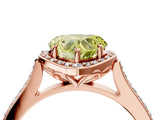 Rose gold Fancy Yellow Heart  Halo Round Diamond Pave Band with Four-Prong Setting_42