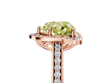Rose gold Fancy Yellow Heart  Halo Round Diamond Pave Band with Four-Prong Setting_43