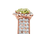 Rose gold Fancy Yellow Heart  Halo Round Diamond Pave Band with Prong Setting 5
